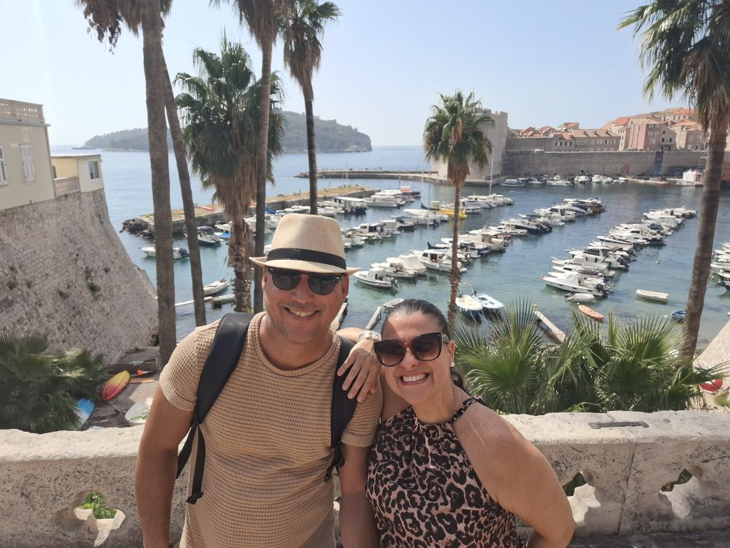 ken and lori in dubrovnik fort view