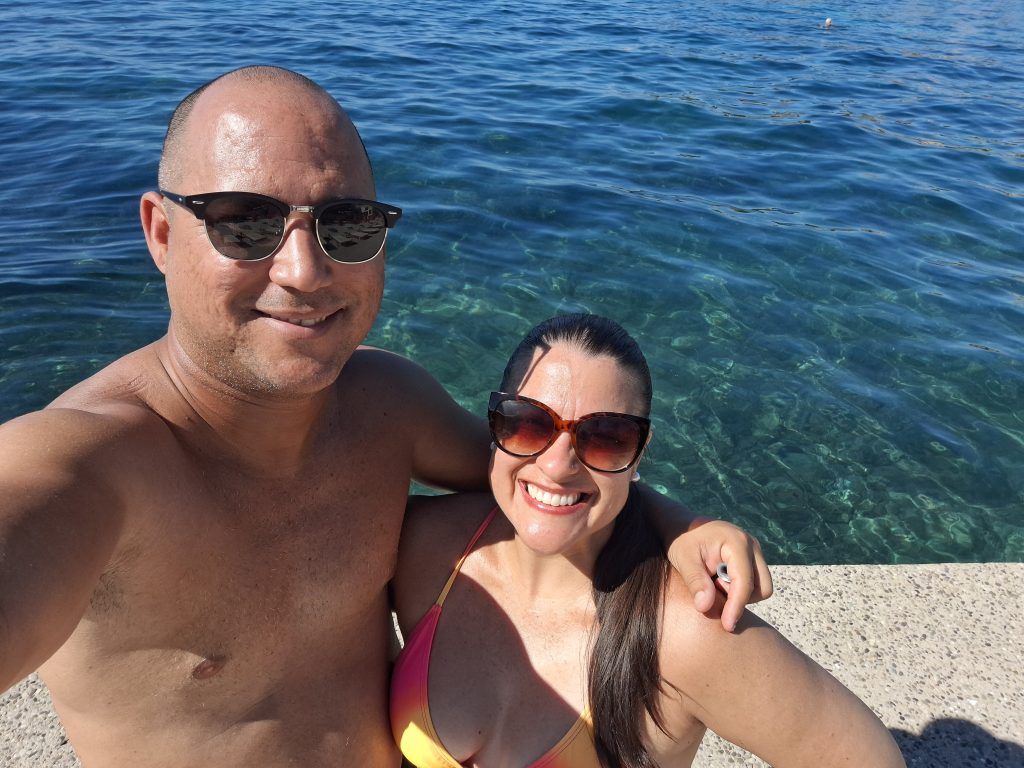 Ken and Lori in Split Croatia beach