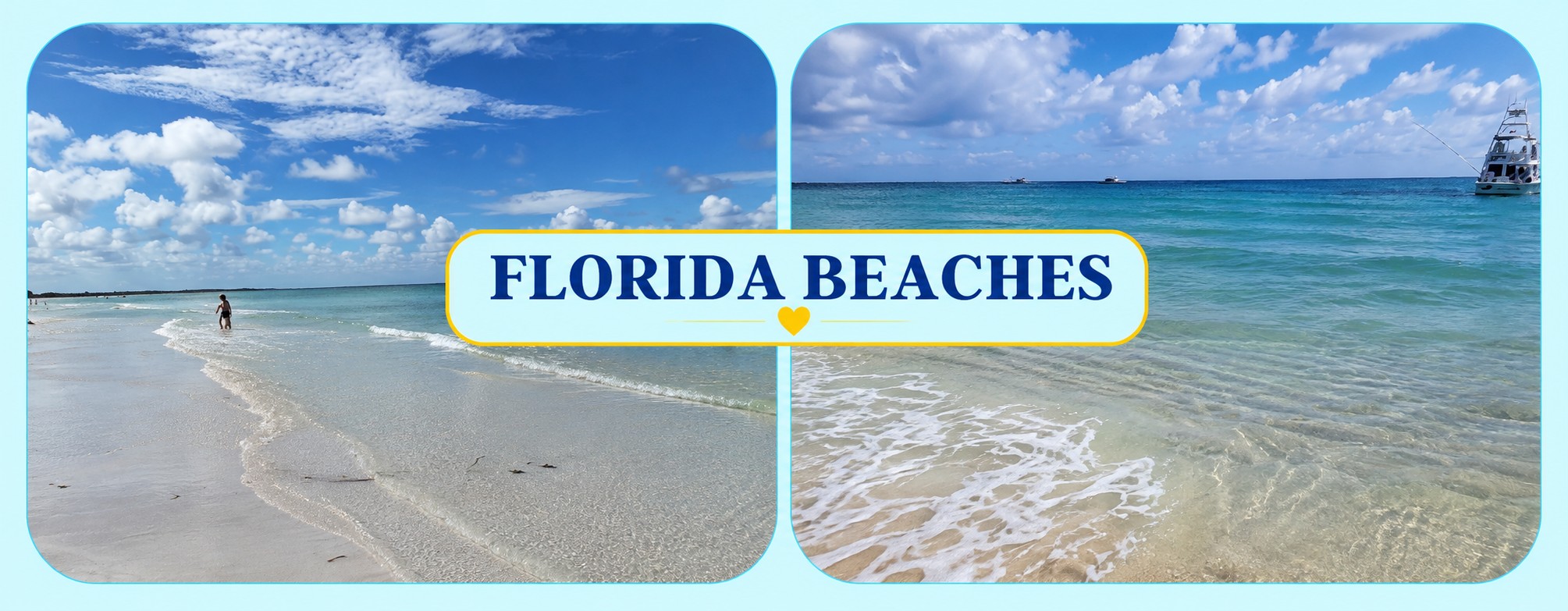 Florida Beaches Postcard Collage