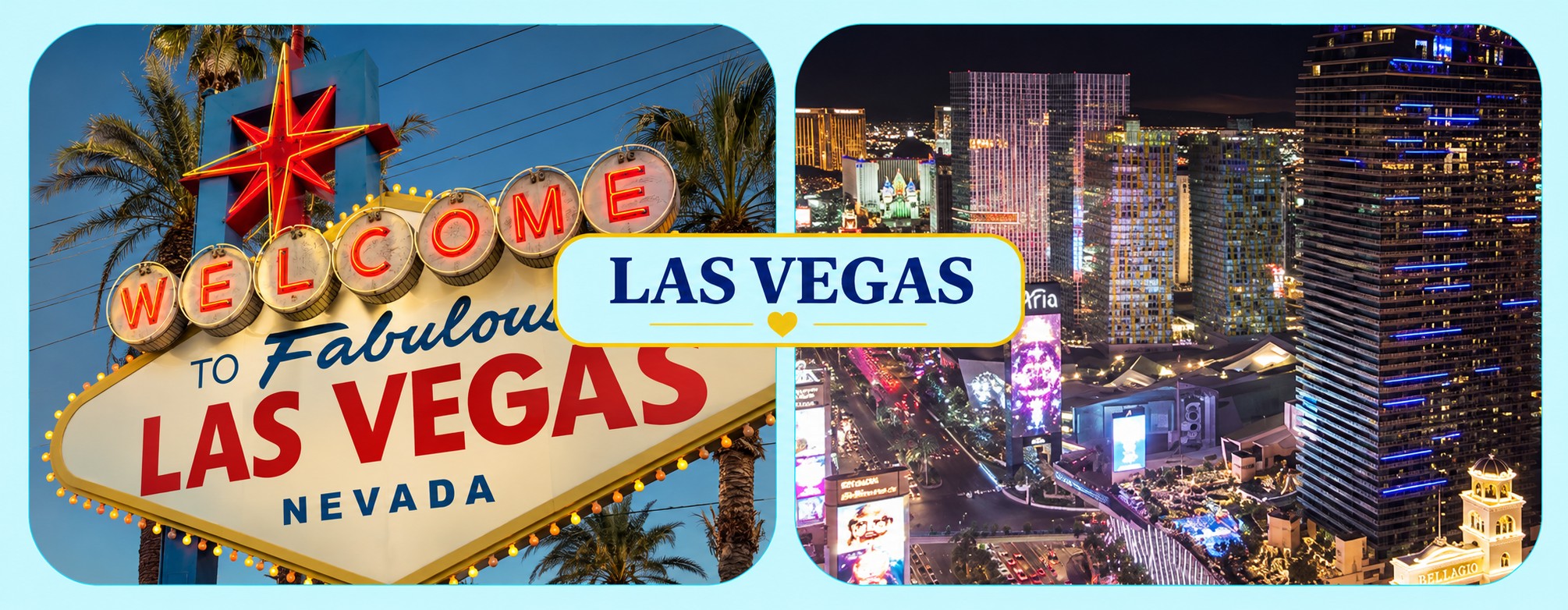 Las Vegas Neon Postcard Collage
