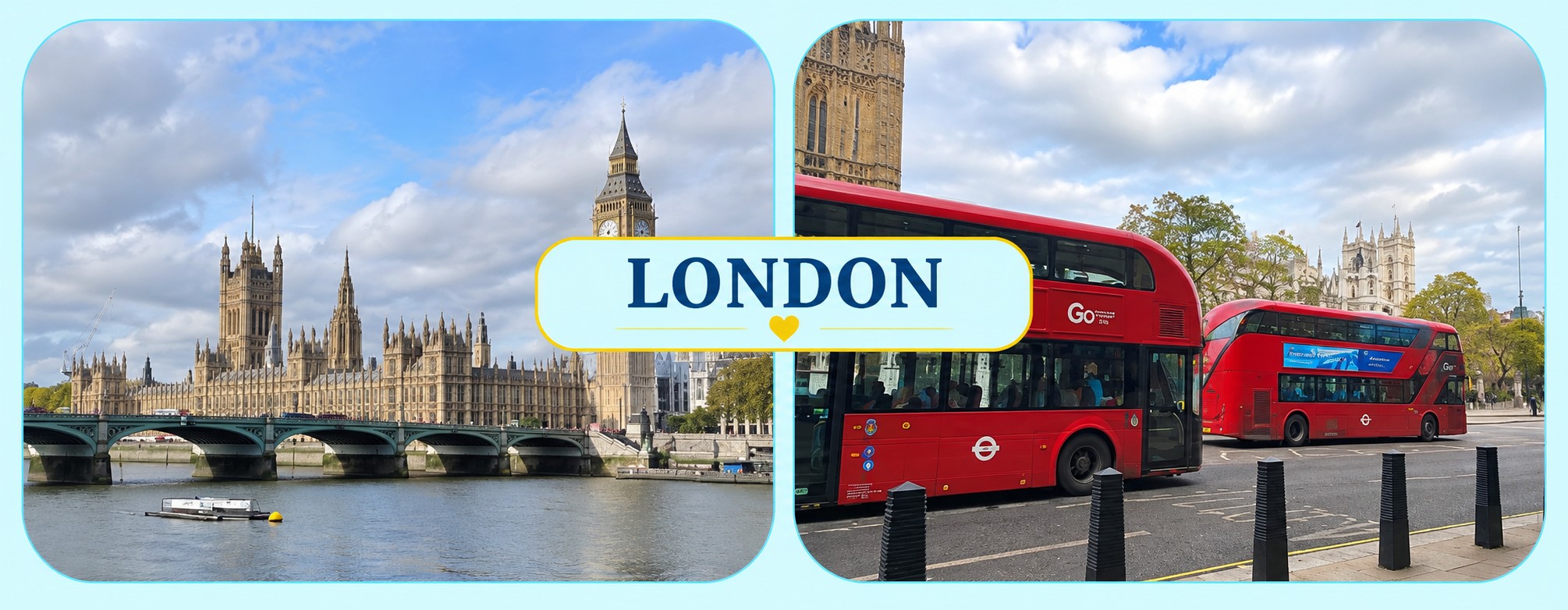 London Landmarks and Red Buses