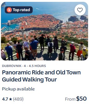 dubrovnik activity panoramic ride