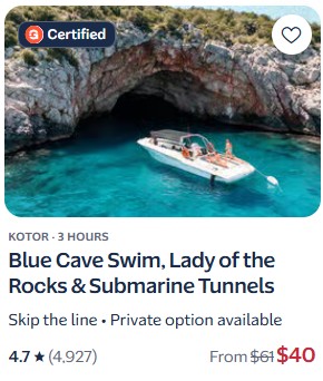 blue cave tour kotor